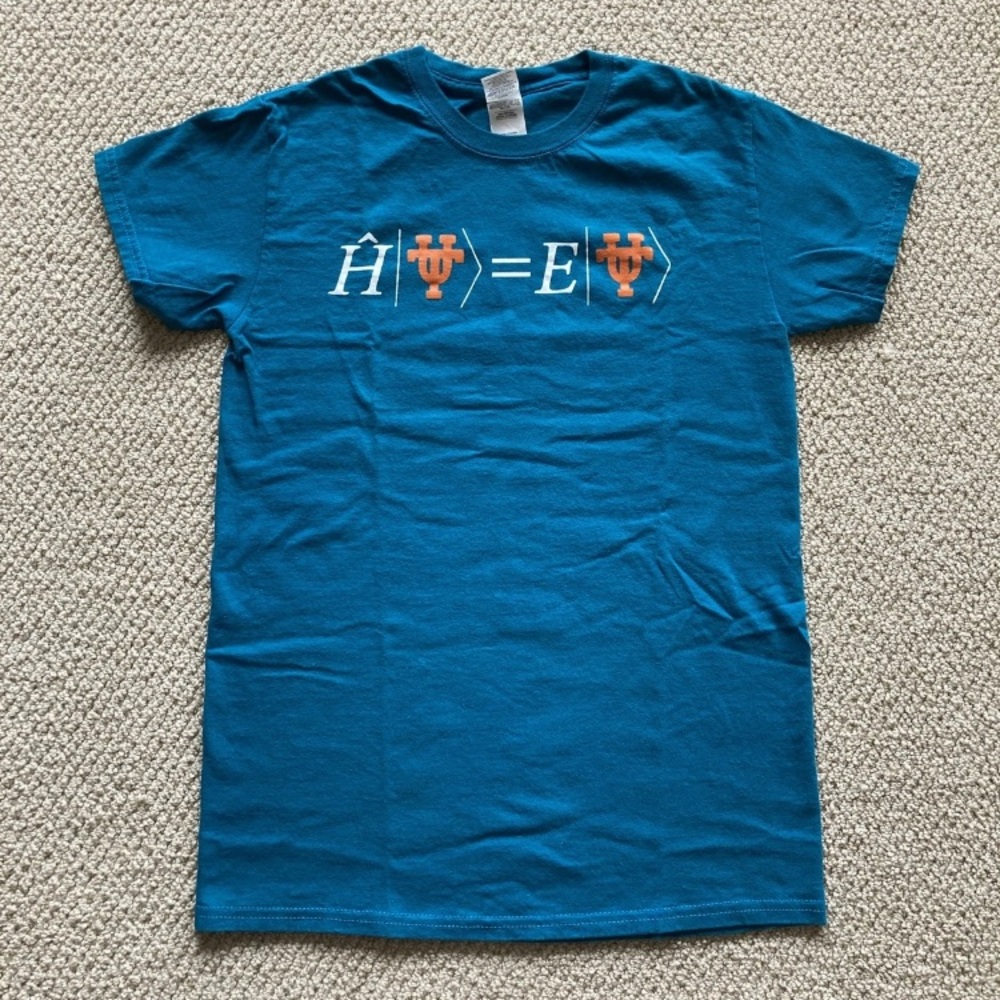 NEW Gildan Texas Physics UT Longhorns T-Shirt Size Small Unisex Teal Blue